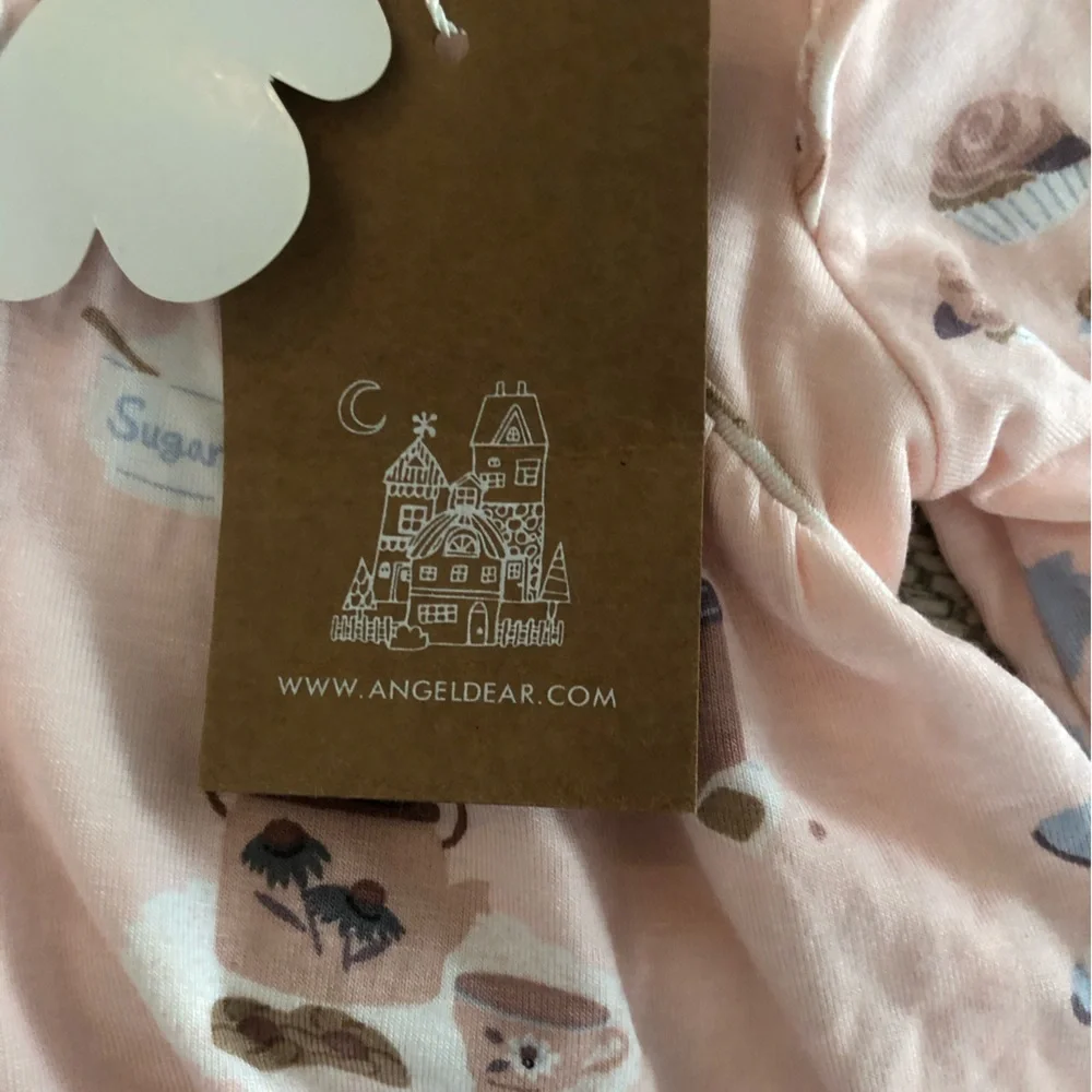 Angel Dear Pink Tea Party Long Sleeve Dress with Dusty Rose Leggings - Picture 3 of 12